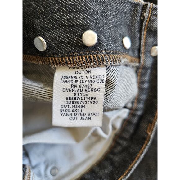 Polo Jeans Co RL Vintage Buttonfly Jeans Black Women's Size 6 Mid Rise Boot Cut - Picture 5 of 9